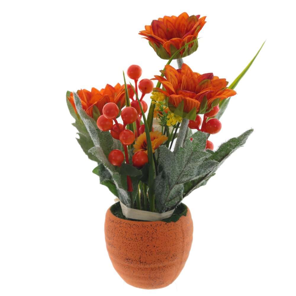 

Цветочная композиция, 15*15*25 см KSM-765046, Зеленый;оранжевый