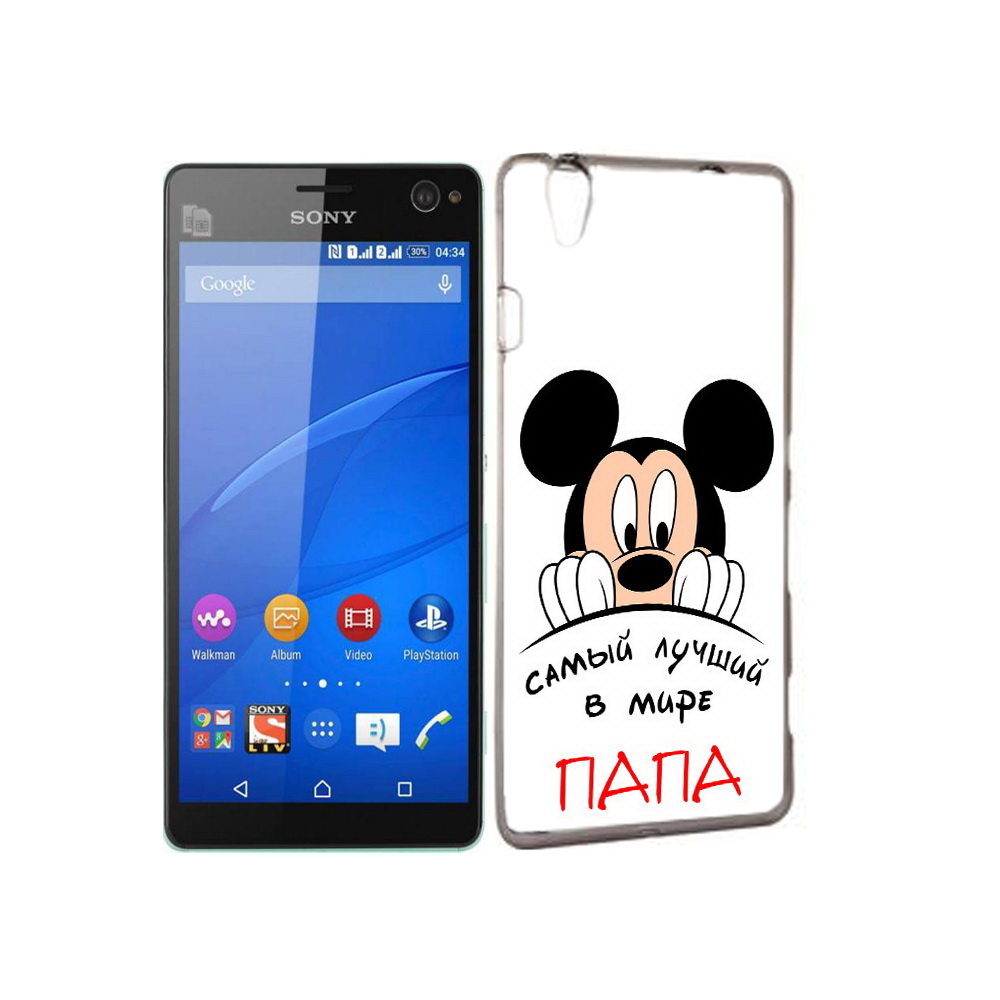 

Чехол MyPads Tocco для Sony Xperia C4 Самай лучший папа Микки Маус, Прозрачный, Tocco