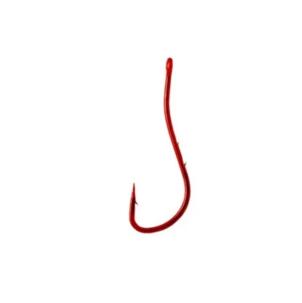 

Одинарные крючки Saikyo Chod Hook №14 R, с колечком, с бородкой, цевье с зазубринами, Красный, KH-10108