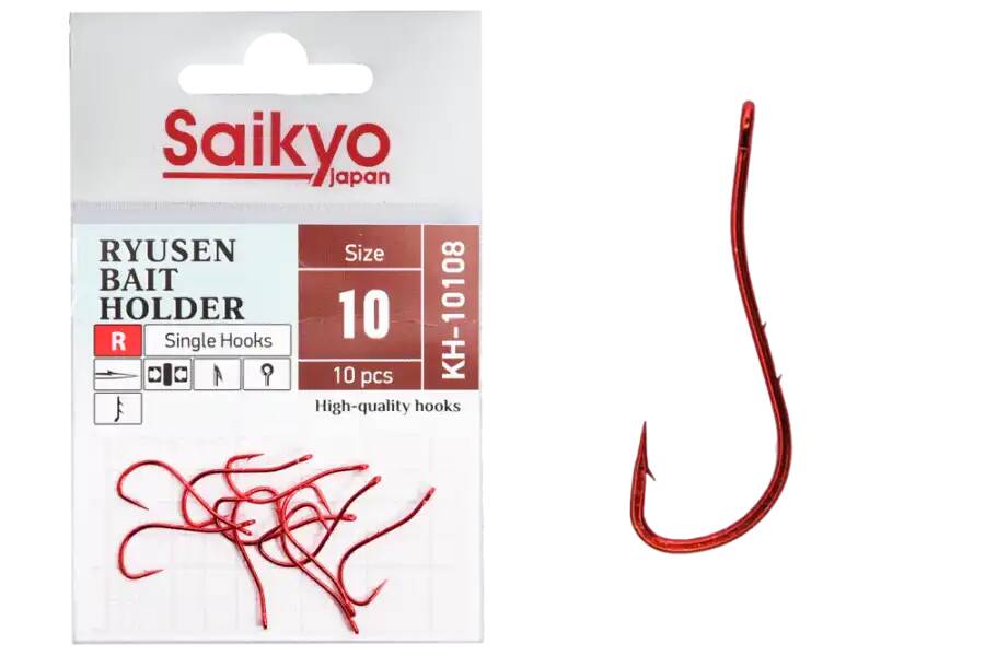 Крючки для рыбалки Saikyo KH-10108 R BN RYUSEN BAIT HOLDER (Red / 20 / 2 / 10)