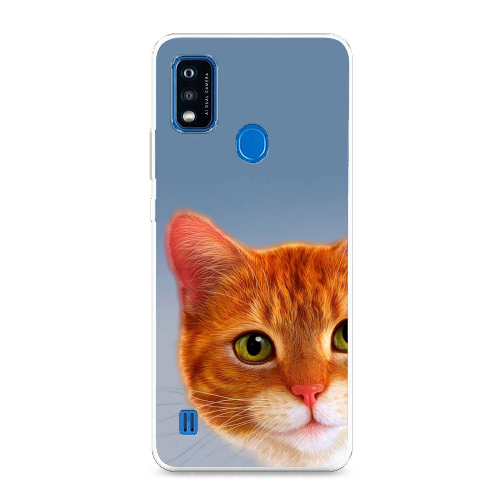 

Чехол на ZTE Blade A51 "Любопытный котик", Коричневый, 134550-1