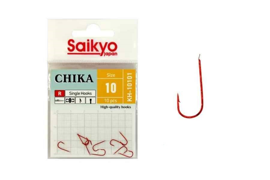 Крючки для рыбалки Saikyo KH-10101 R CHIKA (Red / 20 / 2 / 10)
