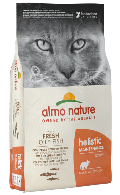 Сухой корм для кошек Almo Nature Holistic Adult cat, жирная рыба, 12кг