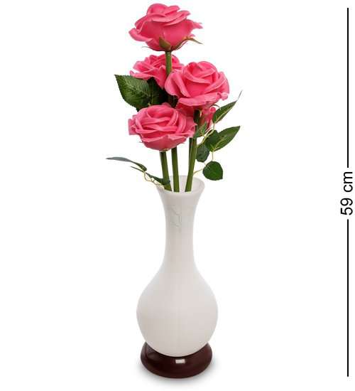 Искусственные розы в вазе с подсветкой, LP-06 113-502472