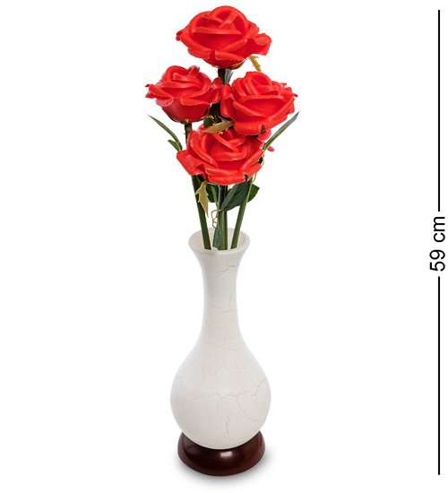 Искусственные розы в вазе с подсветкой, LP-04 113-502470