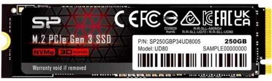 

SSD накопитель Silicon Power M-Series UD80 SP250GBP34UD8005 250ГБ, M.2 2280, PCI-E 3.0 x4,
