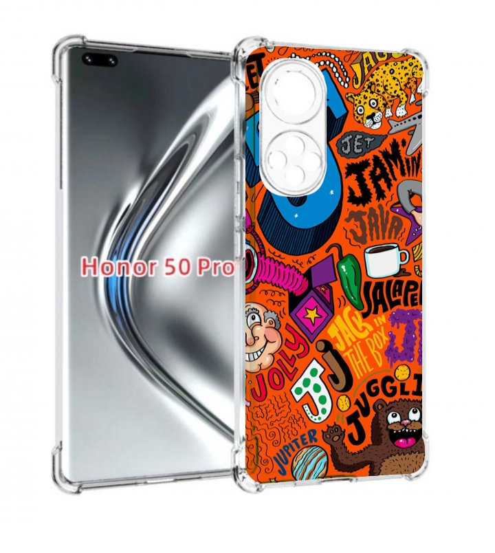 

Чехол бампер MyPads funky-decor для Honor 50 Pro, Прозрачный, Tocco
