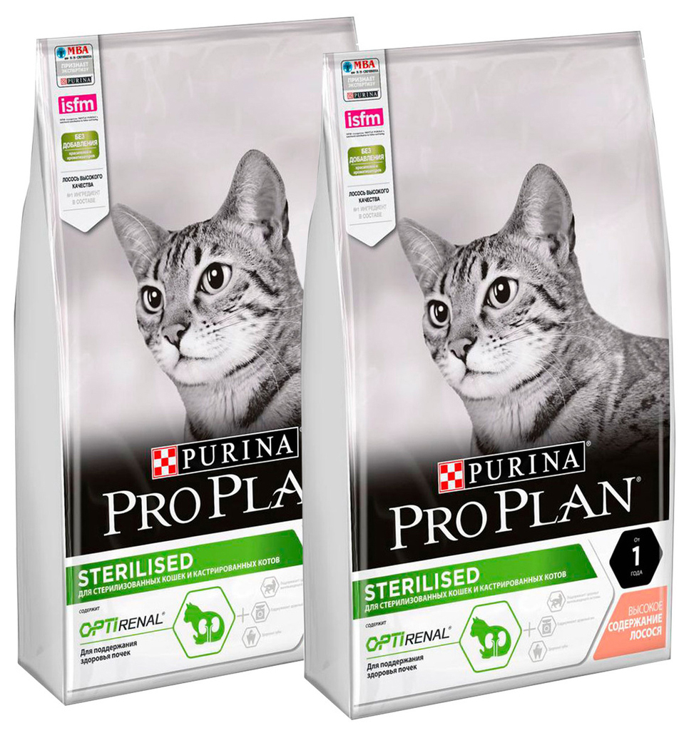 

PRO PLAN PRO PLAN CAT OPTIRENAL STERILISED SALMON для взрослых кастрированных котов и стер