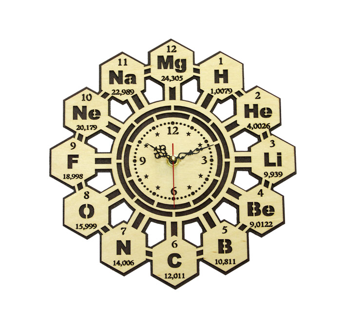 фото Часы настенные сувенирные модель школа-4 (химия) (фигурные 265х270мм) борнео