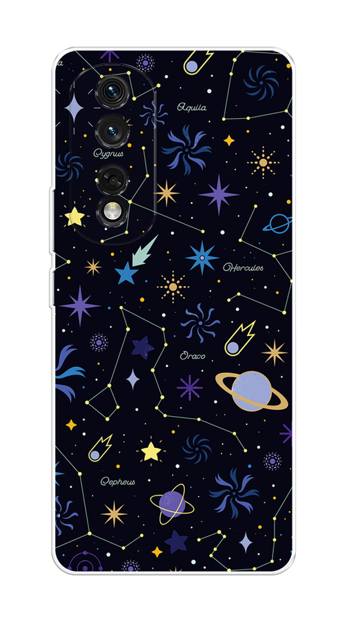 

Чехол на Honor 80 Pro "Цветной космос", Желтый, 6120450-2