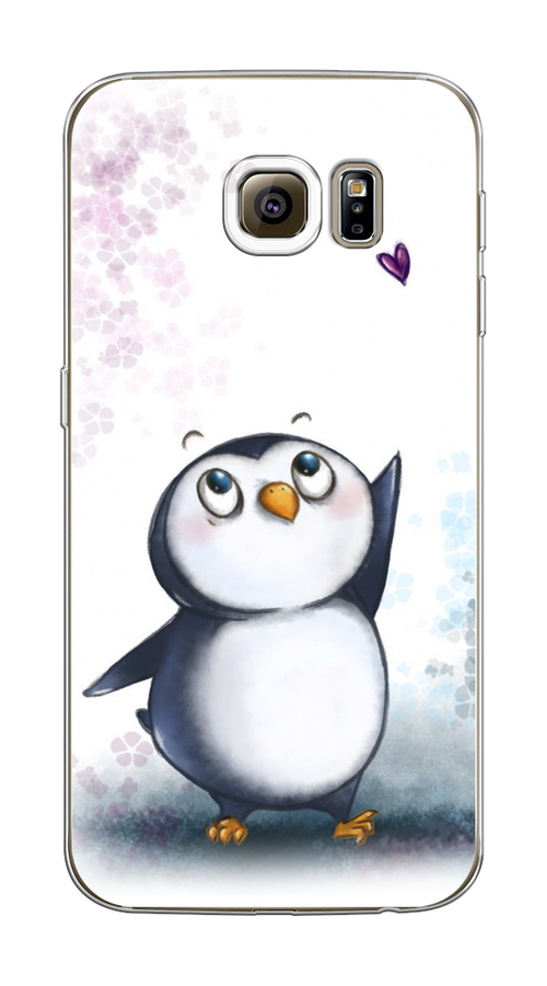 

Чехол Awog на Samsung Galaxy S6 edge "Пингвин и сердечко", Белый, 24450-1
