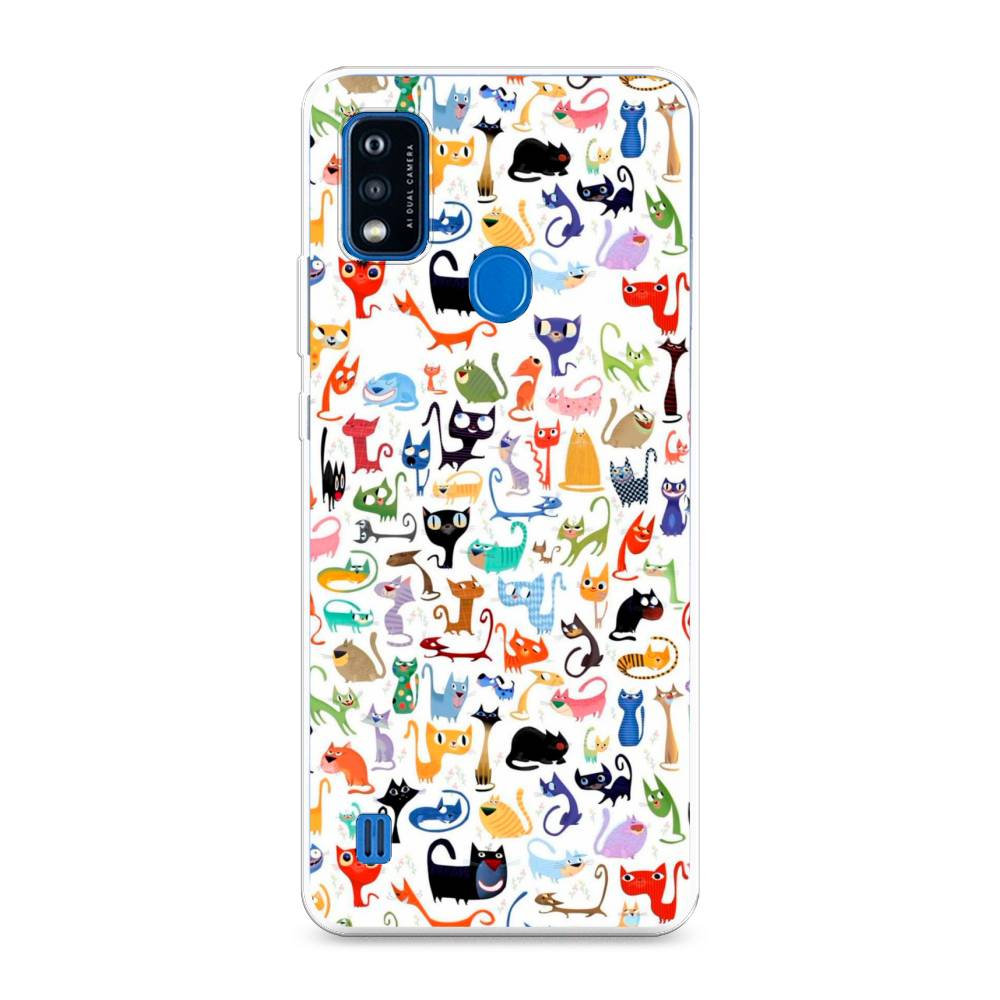 

Чехол на ZTE Blade A51 "Цветные коты", Разноцветный, 134550-1