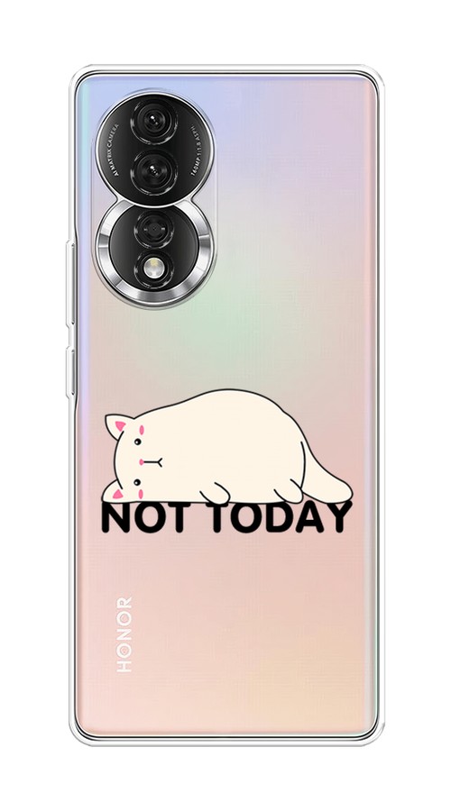 

Чехол на Honor 80 "Cat not today", Белый;розовый;черный, 6120350-1