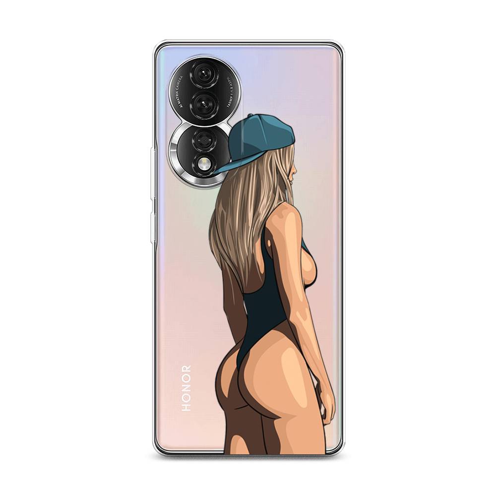 

Чехол на Honor 80 "Девушка в черном купальнике", Зеленый;бежевый;черный, 6120350-6