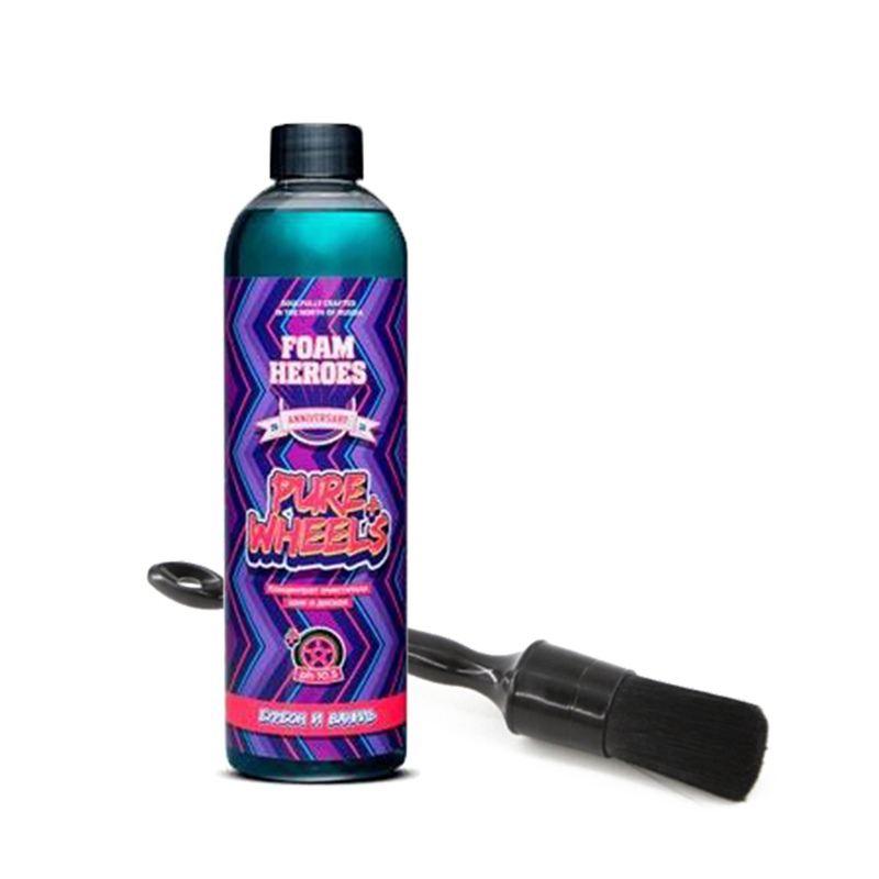 

Набор, Foam Heroes, Pure Wheels Kit - Pure Wheels 500ml + Detailing Brush ShineSystems, Pure Wheels