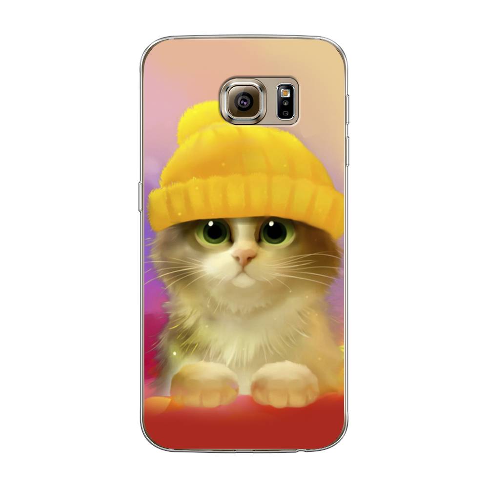 

Чехол Awog на Samsung Galaxy S6 edge "Котенок в желтой шапке", Желтый, 24450-2