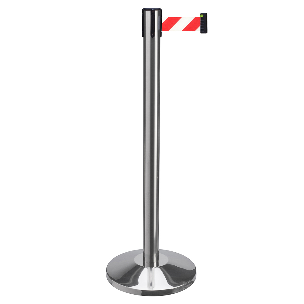

Столбик с вытяжной лентой ArtBarrier Standart (3,0 м красно-белая лента), AB01