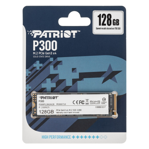 

SSD накопитель Patriot P300 P300P128GM28 128ГБ, M.2 2280, PCI-E 3.0 x4, NVMe