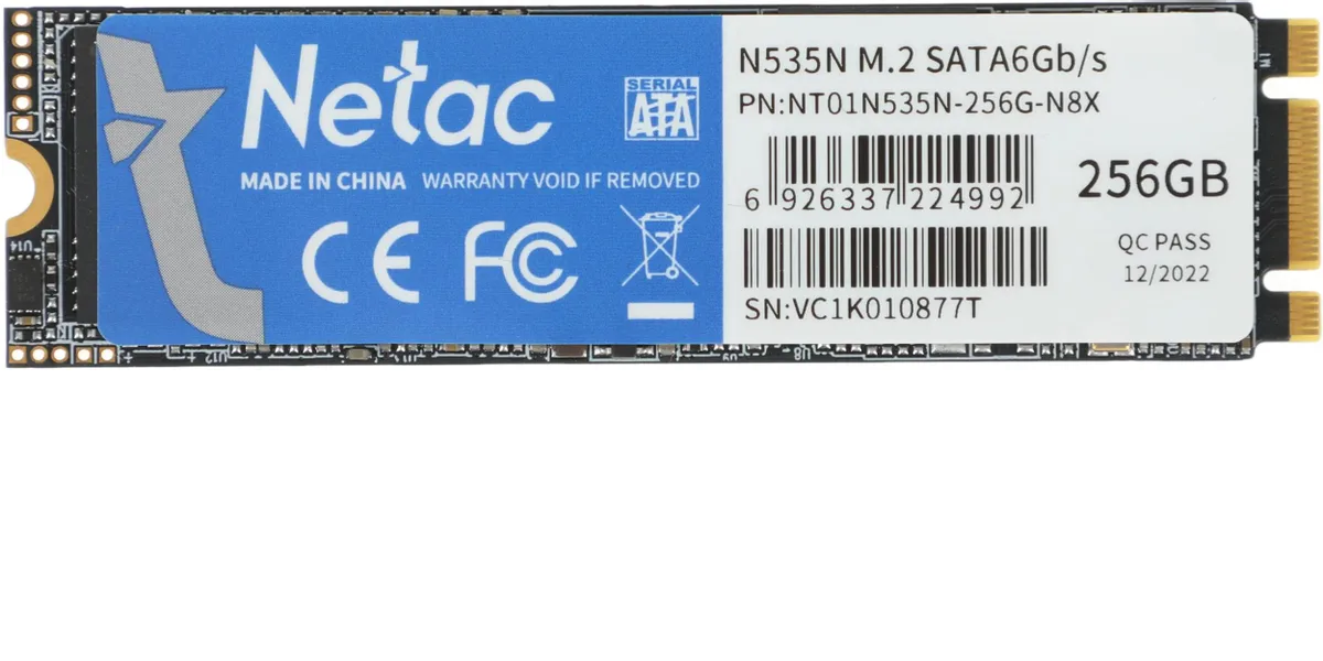 

SSD накопитель Netac M. 2 2280 256 ГБ (1673837)
