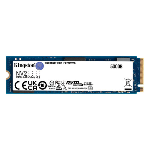 

SSD накопитель Kingston NV2 SNV2S/500G 500ГБ, M.2 2280, PCI-E 4.0 x4, NVMe, M.2