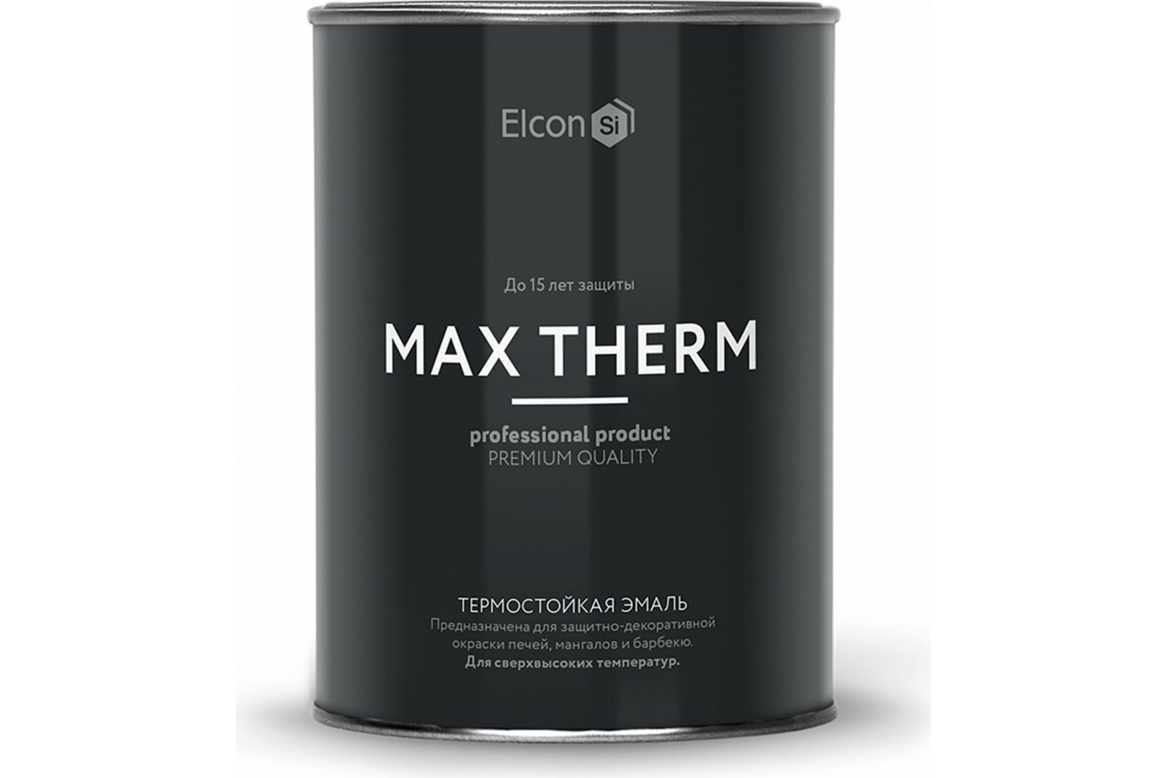 фото Термостойкая антикоррозионная краска elcon max therm до 400 градусов 0,8 л, серая