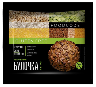 Булочка Foodcode кукурузная без глютена 60 г х 4 шт