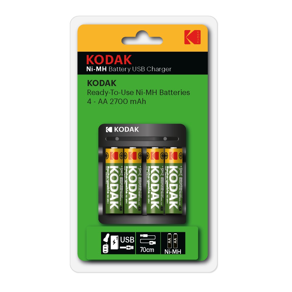 

Устройство зарядное KODAK Ni-MH AA/AAA + 4 аккумулятора AA(R6) 2700 mAh