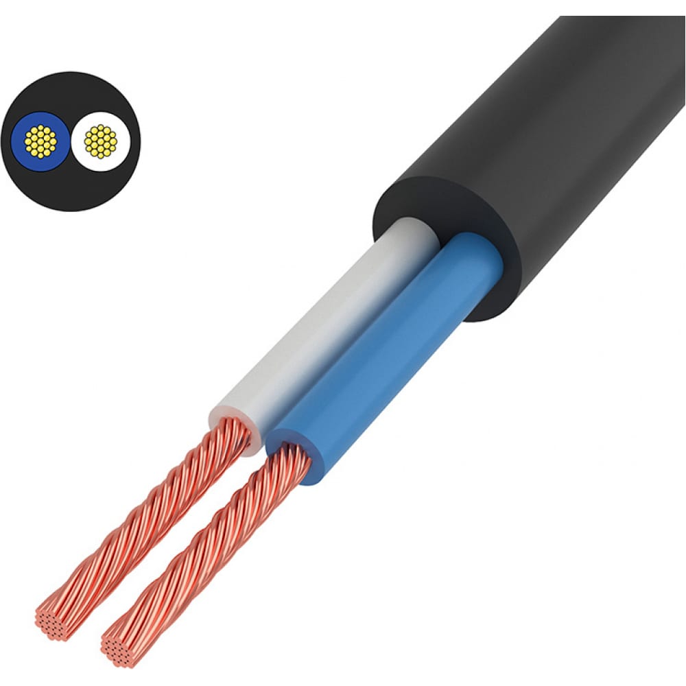 

Провод ПВС REXANT 2x1,5 кв.мм черный 20 м ГОСТ 01-8033-20