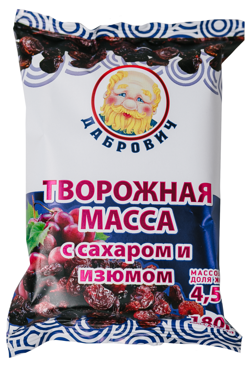 

Творожная масса Дабрович с изюмом 4,5% 180 г