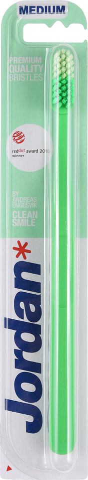 

Зубная щетка Jordan Clean Smile Medium средней жесткости зеленая