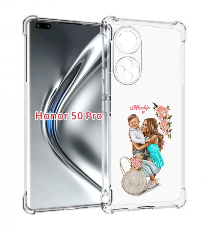 

Чехол бампер MyPads Momlife для Honor 50 Pro, Прозрачный, Tocco