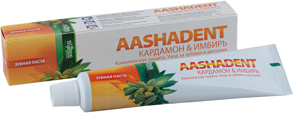 Зубная паста Aashadent Кардамон & Имбирь 100г зубная паста aasha корица кардамон