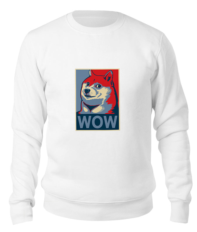 

Свитшот унисекс Printio Wow doge белый S, Wow doge