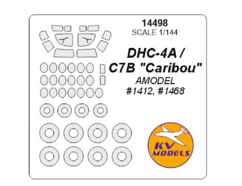 14498KV Окрасочная маска DHC-4A / C7B маски на диски и колеса для моделей фирмы AMODEL