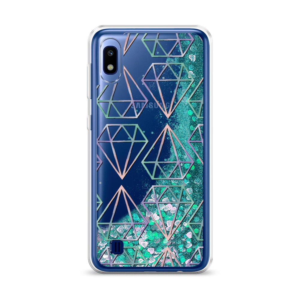 

Жидкий чехол с блестками "Бриллианты голографика" на Samsung Galaxy A10