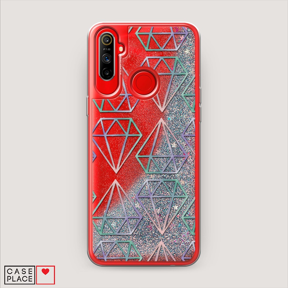 

Чехол Awog на Realme C3 "Бриллианты голографика", Разноцветный, 253091-1