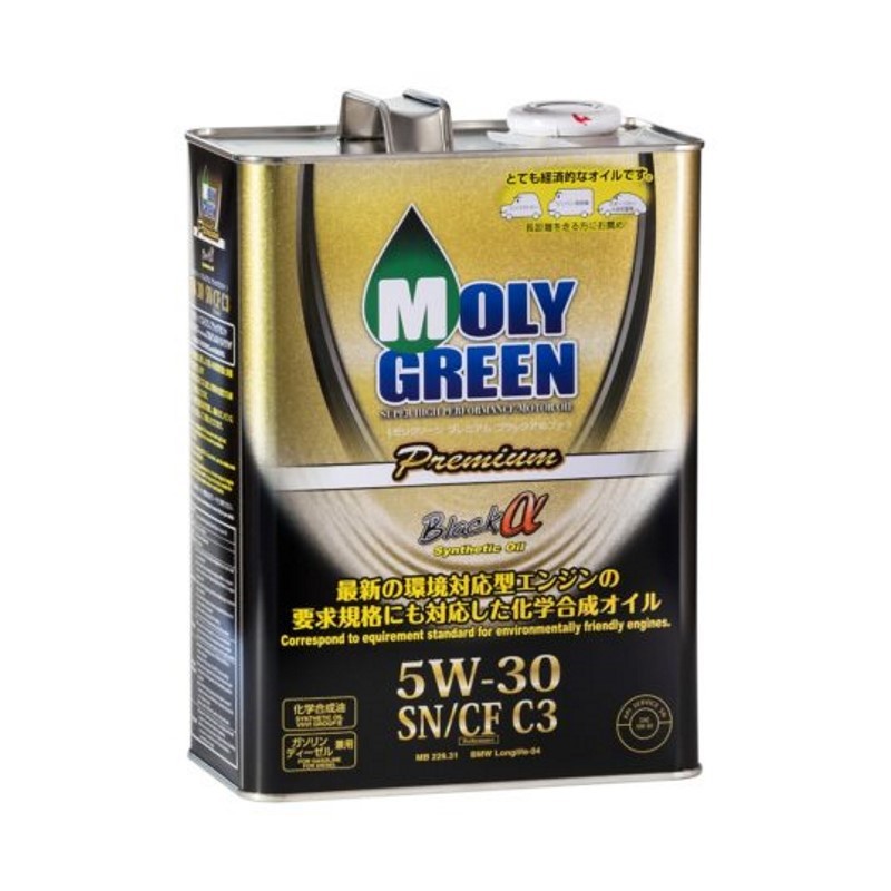 

Моторное масло Molygreen Premium Black Alfa 5W30 4 л, Premium Black Alfa
