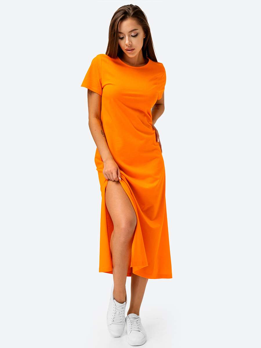 Платье женское Happy Fox HF1301N оранжевое 48 RU