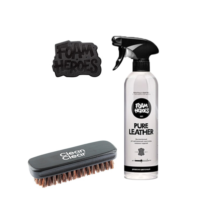 

Набор, Foam Heroes, Pure Leather Kit - Pure Leather 500ml + Leather Clean Brush, Pure Leather