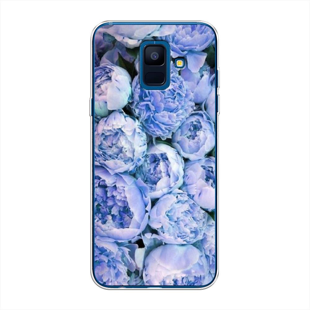 

Чехол Awog на Samsung Galaxy A6 "Пионы голубые", Голубой, 25950-8
