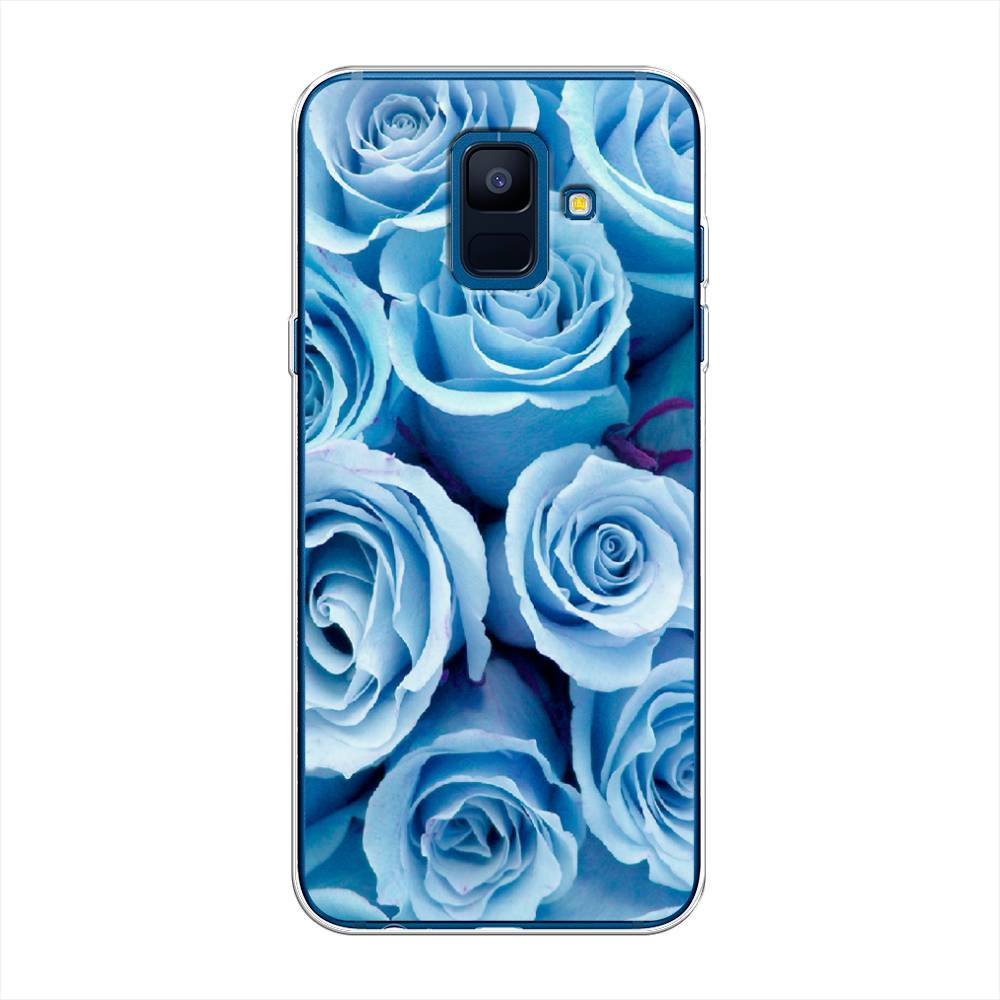 

Чехол Awog на Samsung Galaxy A6 "Лазурные розы", Голубой, 25950-8