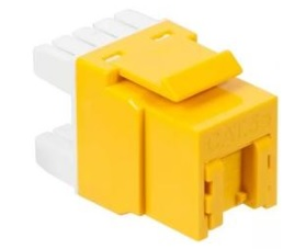 

Lanmaster Модуль Keystone, RJ45, кат.5E, UTP, 180 градусов, со встроенной шторкой, желтый
