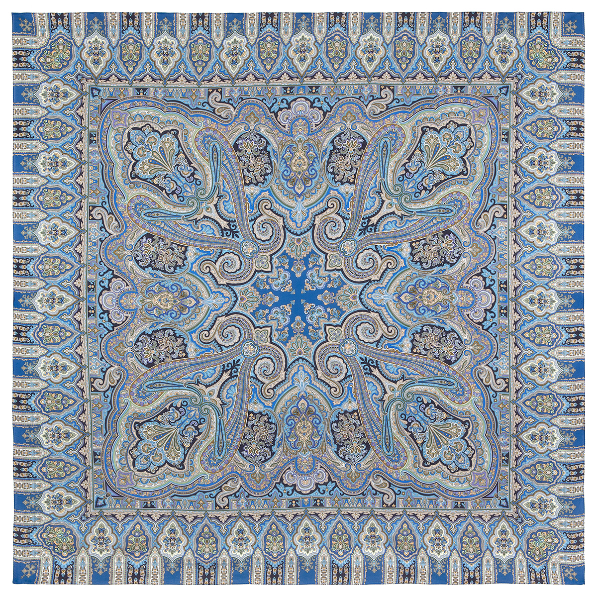 Платок женский Павловопосадский платок 1856 разноцветный, 135х135 см