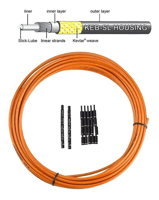 

JAGWIRE Троса рубашка 5мм PRO KEB-SL 10м ORANGE. Несжимаемая, усиленная кевларом, со смазк, Оранжевый