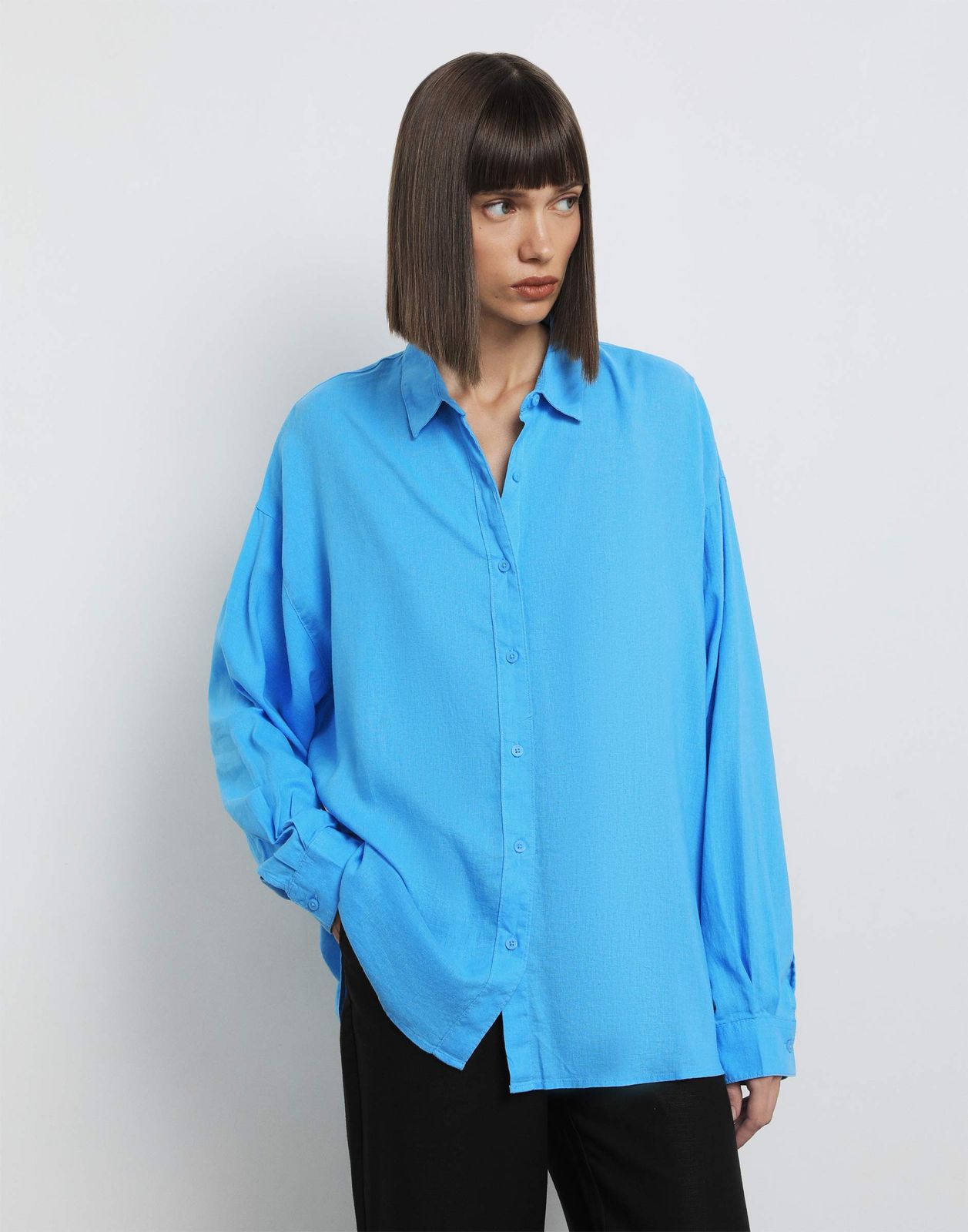 

Рубашка женская Gloria Jeans GWT003968 голубой M/170, GWT003968