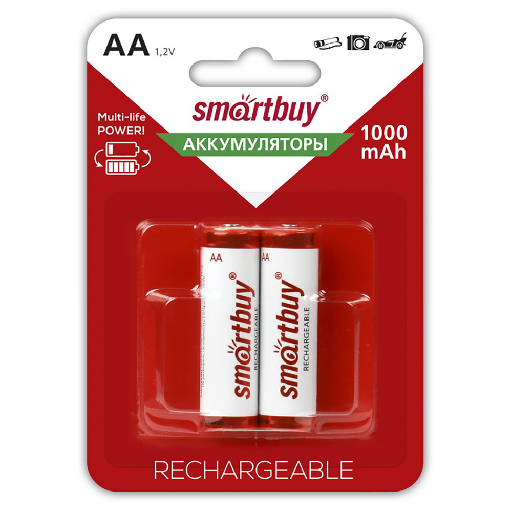 Аккумулятор Smartbuy AA (R6) 1000 mAh 2 шт