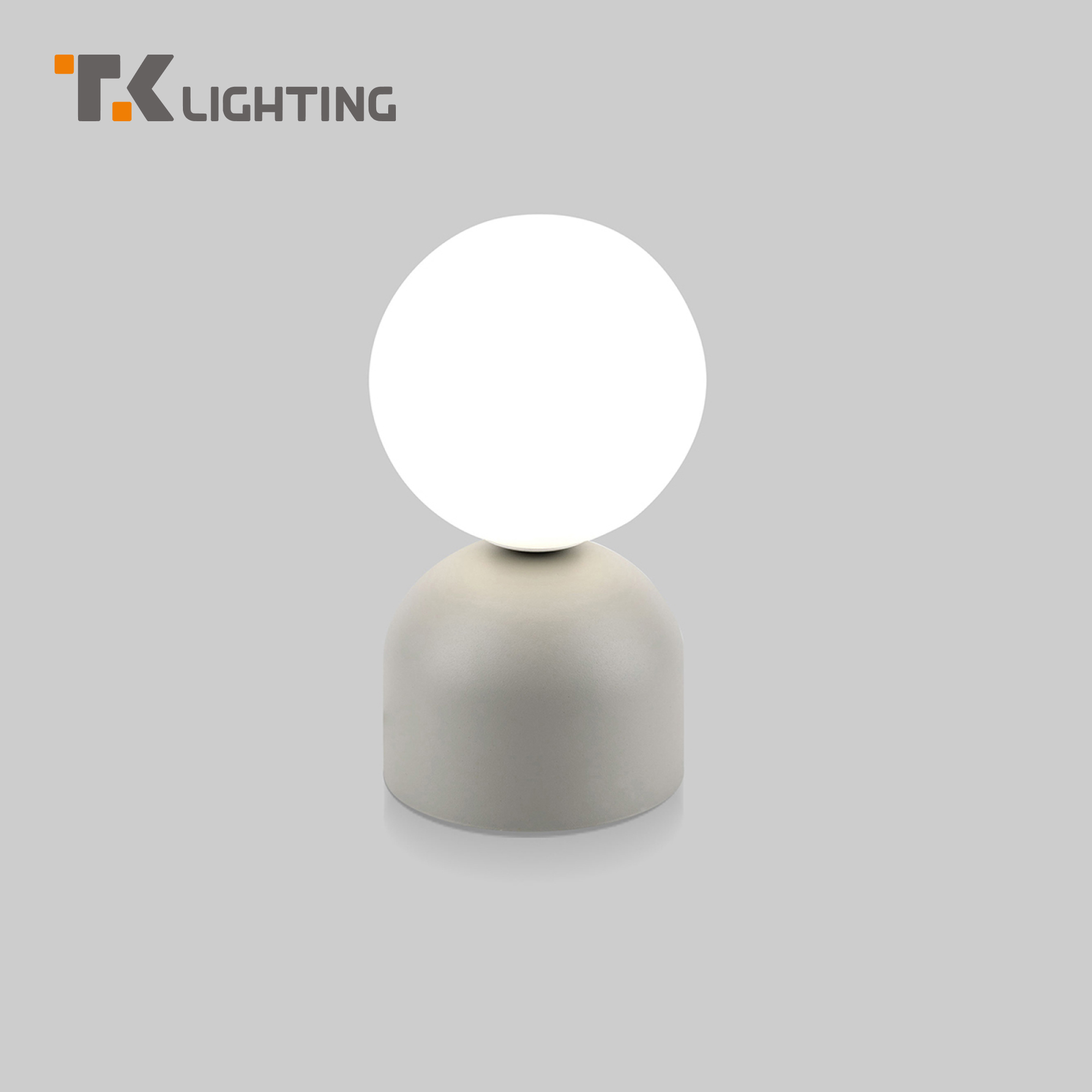 Настольная лампа со стеклянным плафоном TK Lighting Miki 16038 G9 серый/белый