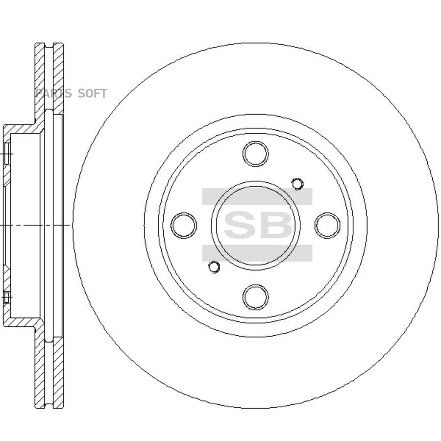 

SANGSIN BRAKE Диск тормозной TOYOTA YARIS 1.0-1.5 99- передний D 255мм.
