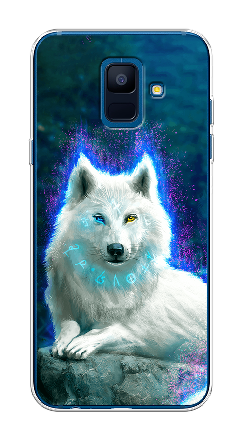 

Чехол Awog на Samsung Galaxy A6 "Белоснежный волк", Белый;зеленый;фиолетовый, 25950-2
