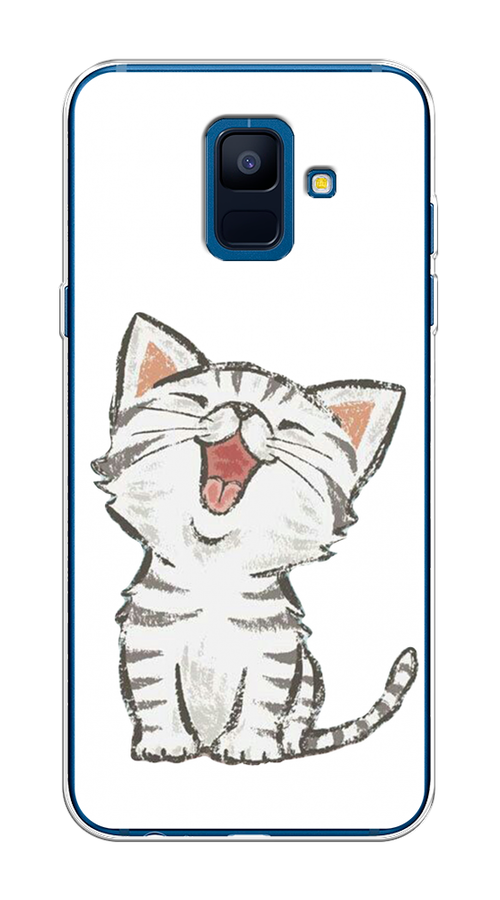 

Чехол Awog на Samsung Galaxy A6 "Котенок рисованный", Серый;белый, 25950-1